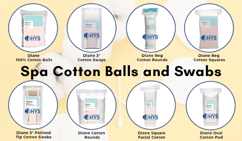 What functions do cotton swabs and balls serve in spas and salons?